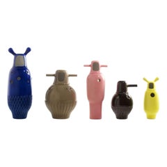 Set of 5 Colored Showtime Vases by Jaime Hayon