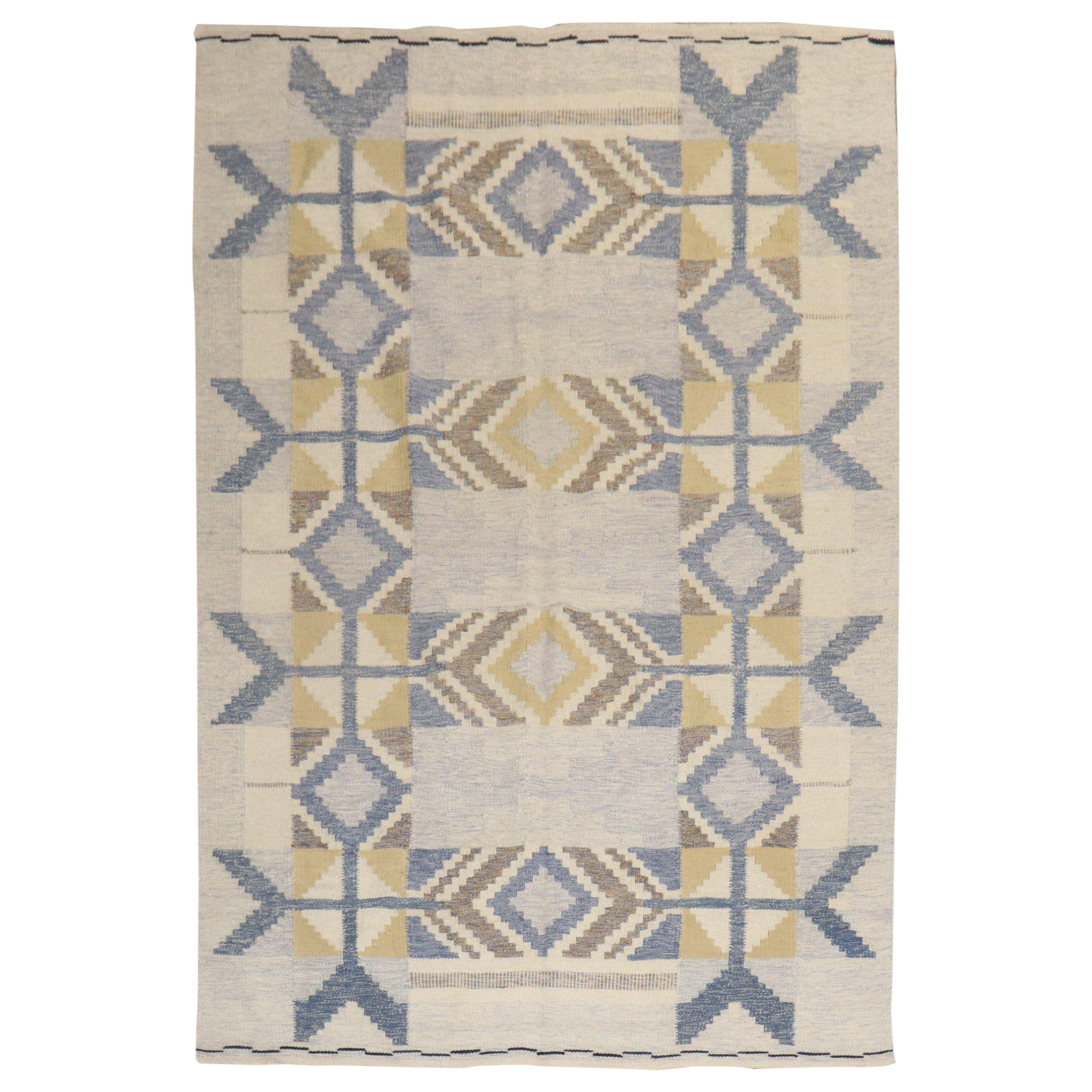 Abstract Swedish Kilim For Sale