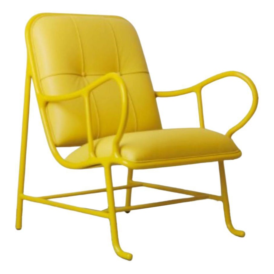 Fauteuil d'intérieur Gardenia jaune par Jaime Hayon