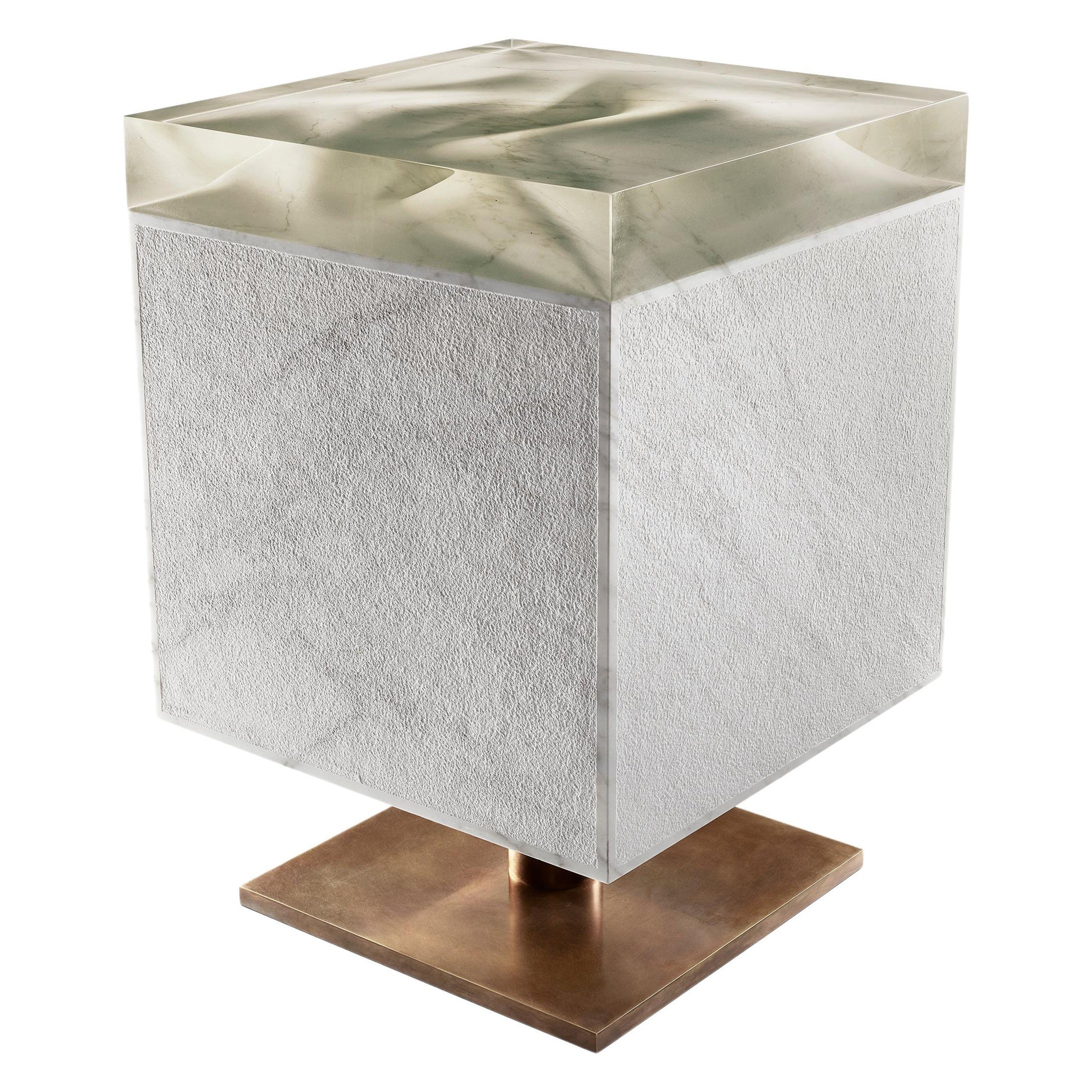 Table cubique en marbre de Jonathan Hansen en vente