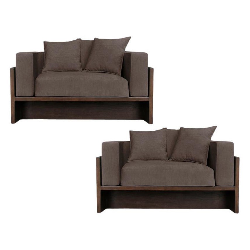 Set of 2 Brown Chaplin Armchair by Collector For Sale