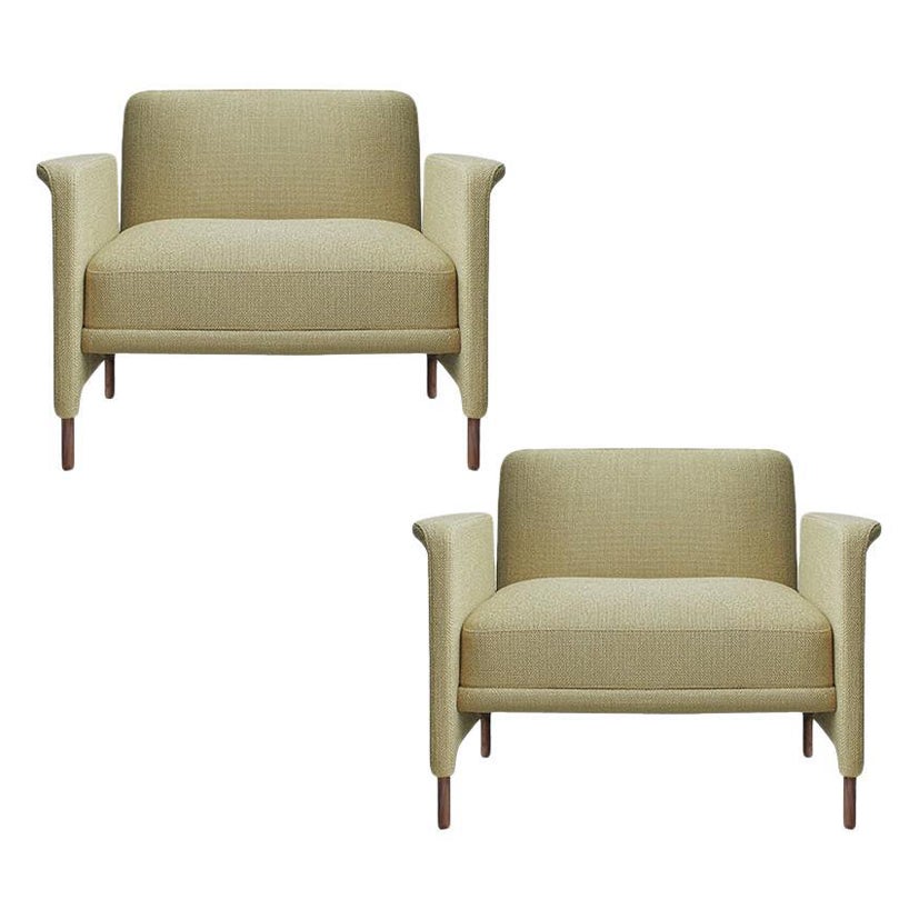 Set of 2 Natural Raffia Carson Armchair by Collector For Sale