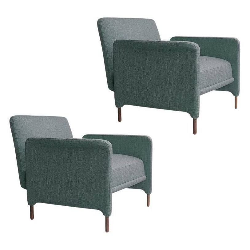 Set of 2 Blue Carson Armchair by Collector For Sale