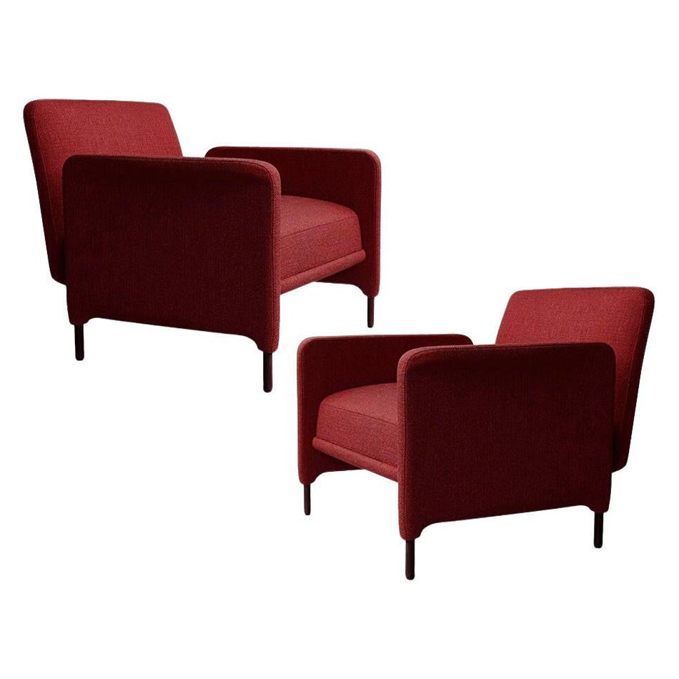 Set of 2 Bordeaux Carson Armchair by Collector For Sale