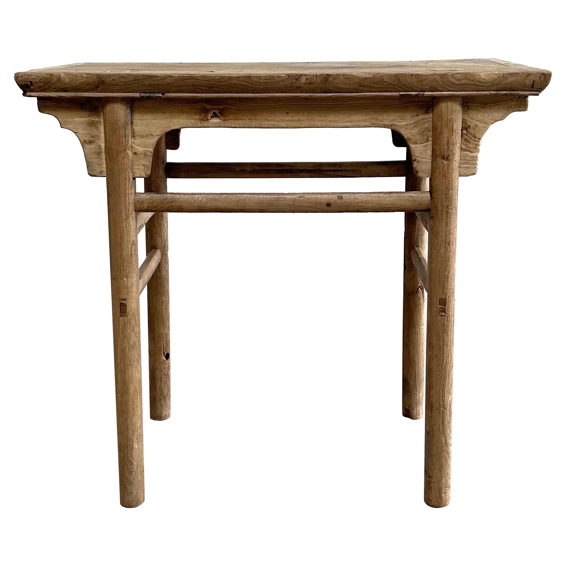 Table console vintage en bois d'orme 37" de large