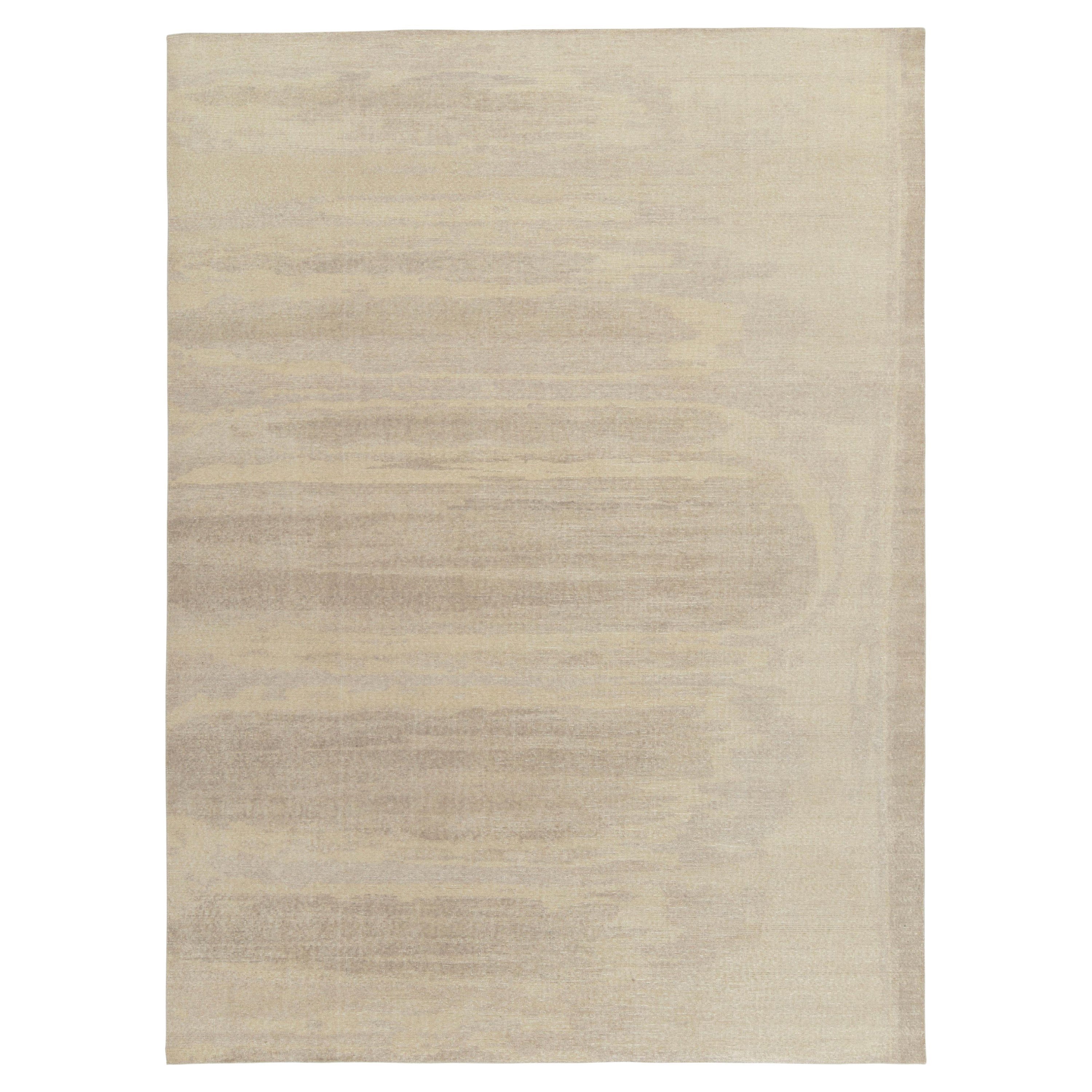 Rug & Kilim's Distressed Style Modern rug in Grey, Beige-Brown Abstract pattern For Sale