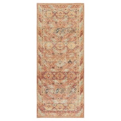 Rug & Kilim's Distressed Style Tribal Runner in Orange, Red & Blue Pattern