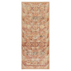 Rug & Kilim's Distressed Style Tribal Runner in Orange, Red & Blue Pattern