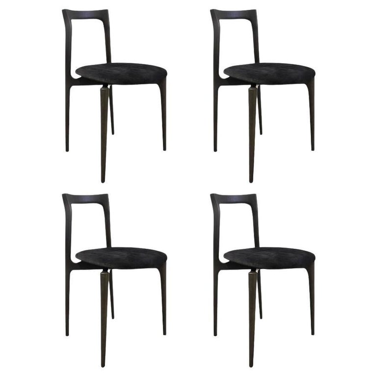 Set of 4 Grey Dining Chair by Collector For Sale at 1stDibs