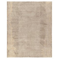 Rug & Kilim's Distressed Style Abstract Rug in Beige-Brown & Gray Pattern