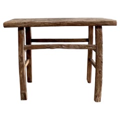 Vintage Elm Wood Console Table