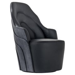 Fauteuil Couture en noyer teinté