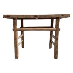 Vintage Elm Wood Console Table