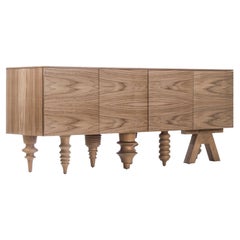 Walnut 2 Meter Multileg Cabinet by Jaime Hayon