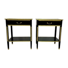 Pair of Ebony End / Side Tables, Night Tables, Maison Jansen Style, Hollywood