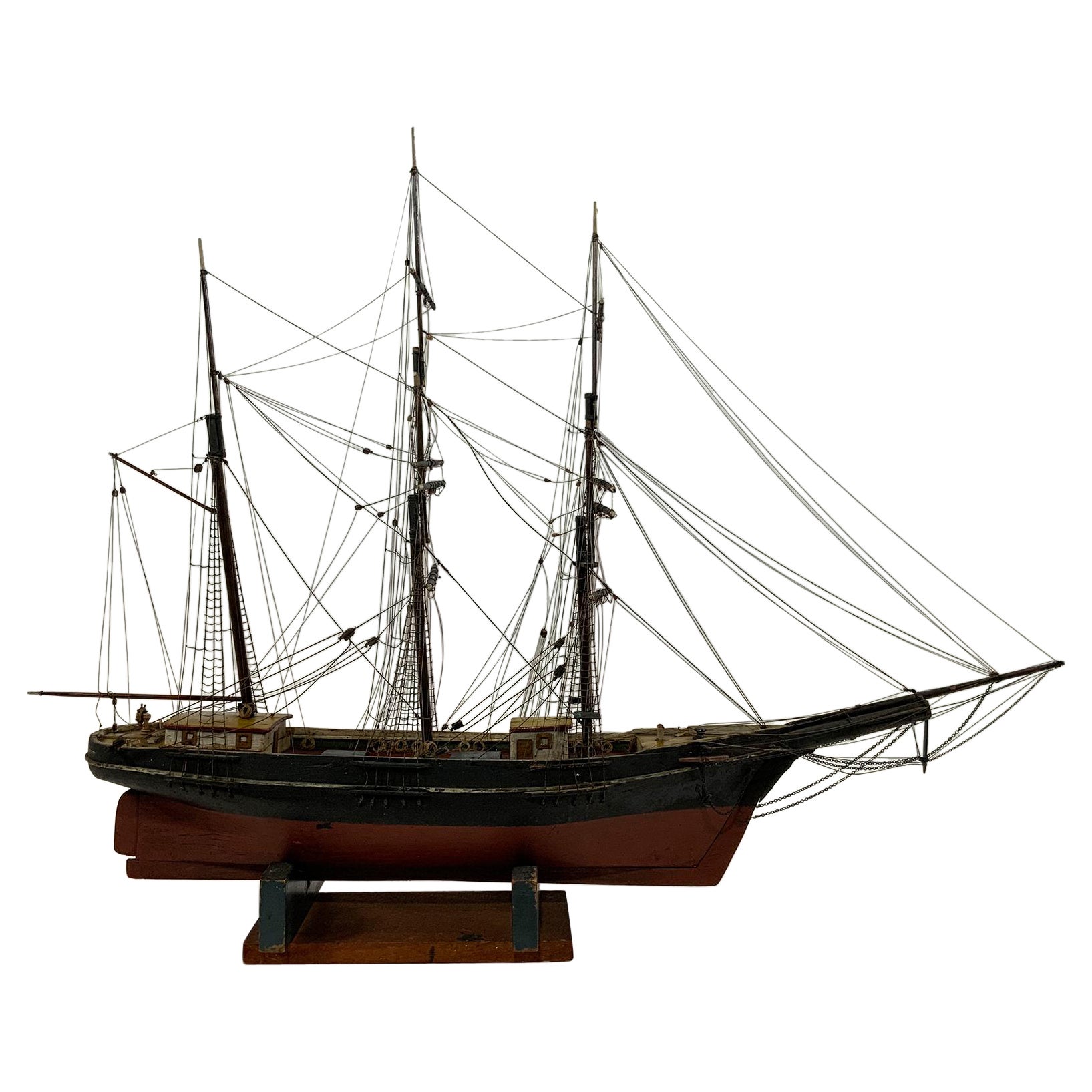 Antique Ship Model of American Bark For Sale