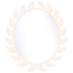 Audubon Oval Mirror in Frosted Petal