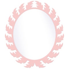 Audubon Oval Mirror in Authentic Pink