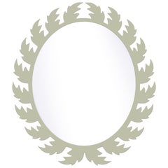 Audubon Oval Mirror in Mizzle