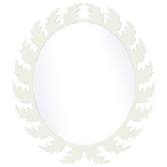 Audubon Oval Mirror in White Dove