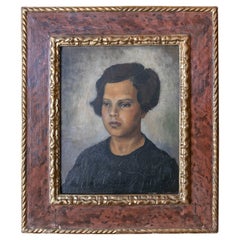19th Century Portrait of a Woman Painted in Oil on Canvas with Frame