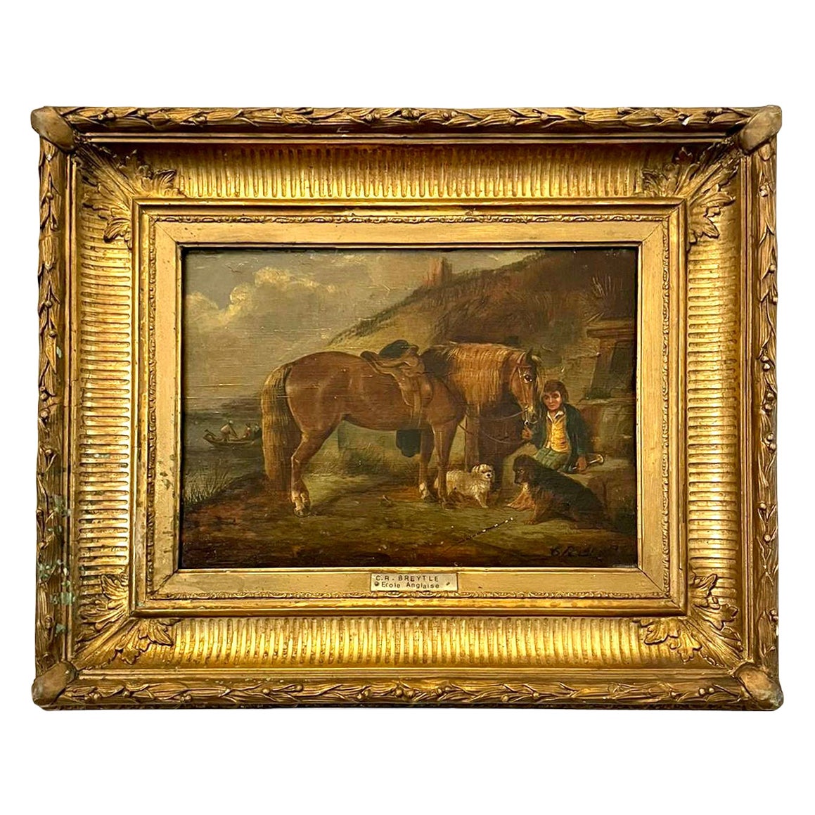 Antique Victorian Quality Oil Painting by C R Breytle  For Sale