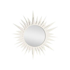 Carnival Zulu Circle Mirror in White Dove
