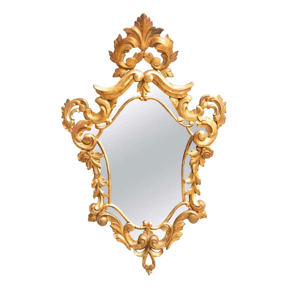 Early 20th Century French Antique Gold Cornucopia Mirror: Timeless Elegance