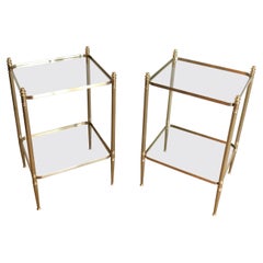 Pair of Brass Side Tables in the Style of Maison Jansen