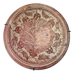 Spanischer Valencian Manises-Lüstergeschirr-Keramikteller aus dem 18. Jahrhundert