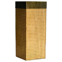 Umbrella stand in straw and brass