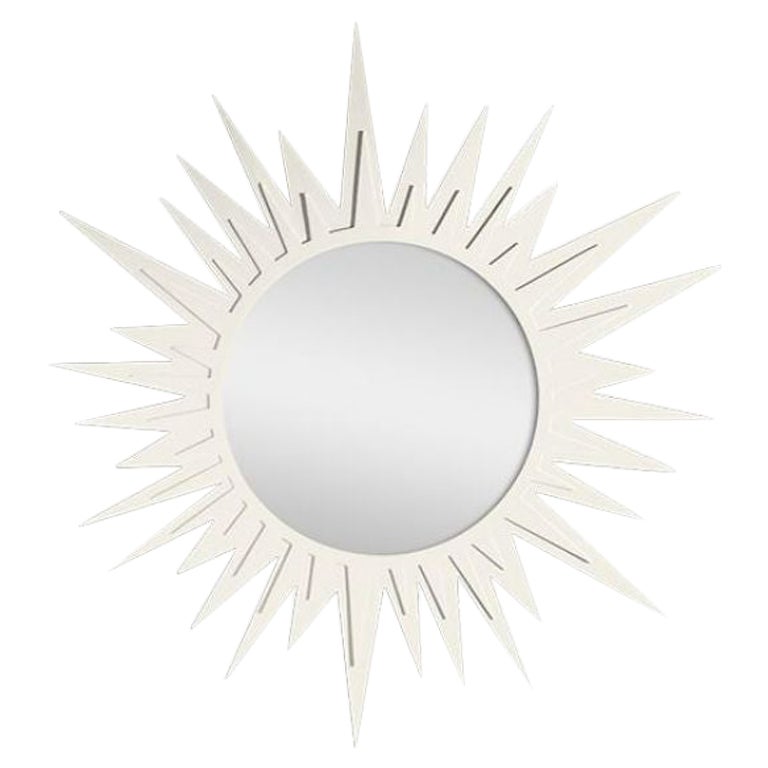 Carnival Zulu Circle Mirror in White Dove For Sale at 1stDibs