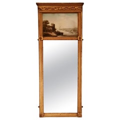 Miroir Trumeau en composite doré du 19ème siècle,