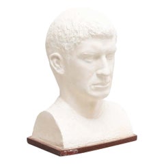 Plaster Bust Sculpture From a Man by Unknown Artist, circa 1960