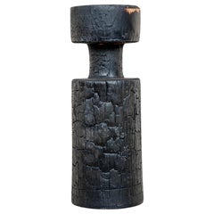 Thin Revolved Burnt Beech Vase by Daniel Elkayam