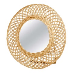 Specchio da tavolo in rattan del XX secolo