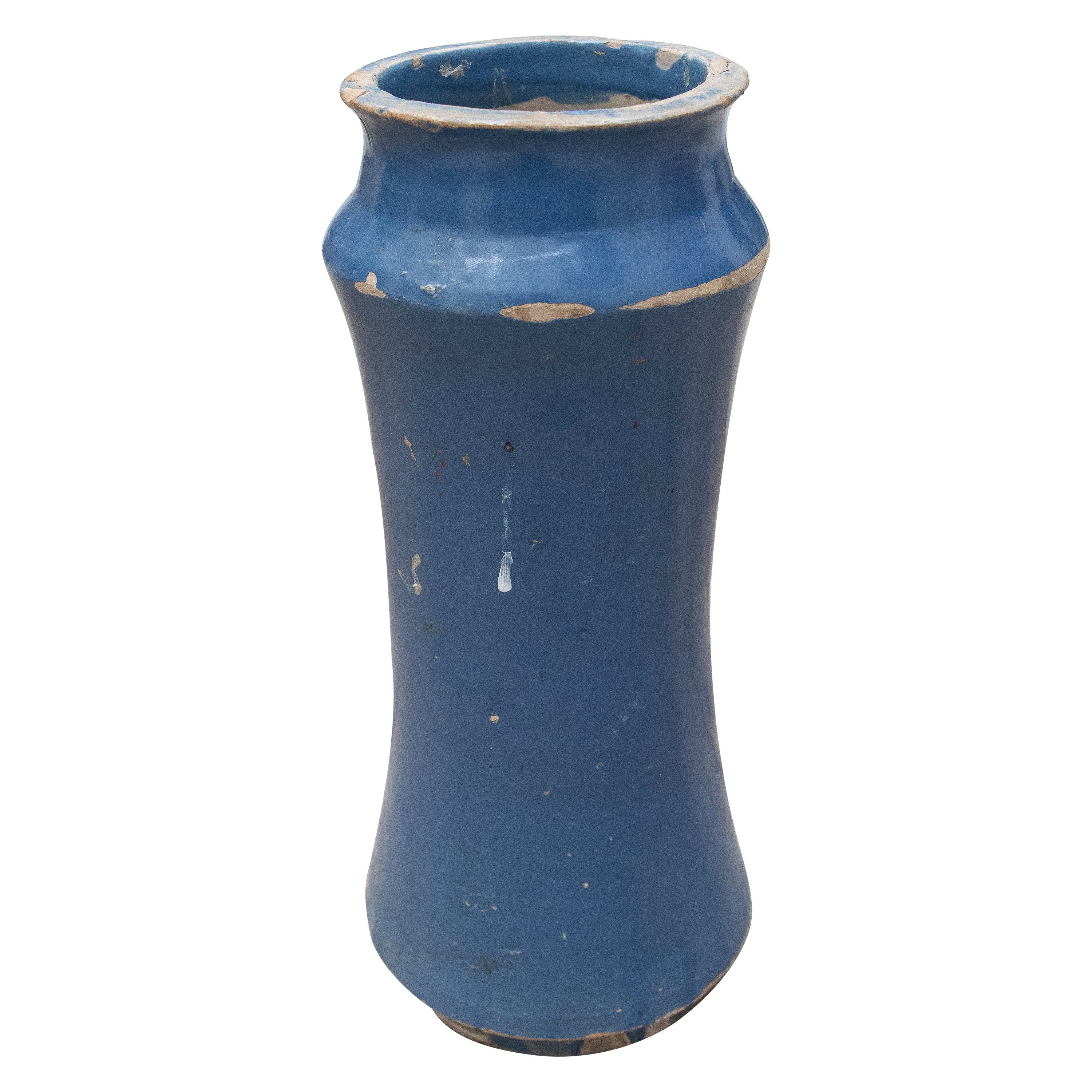 18th Century Indigo Blue Glazed Ceramic Jar