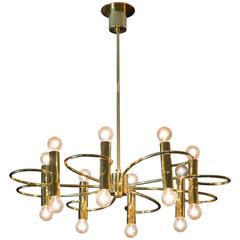 Sciolari Double-Sided Brass Petal Chandelier 7