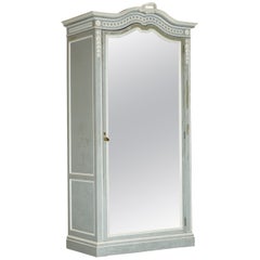 Porte en miroir ancienne Mellier & Co Anglo French Shabby Chic estampillée