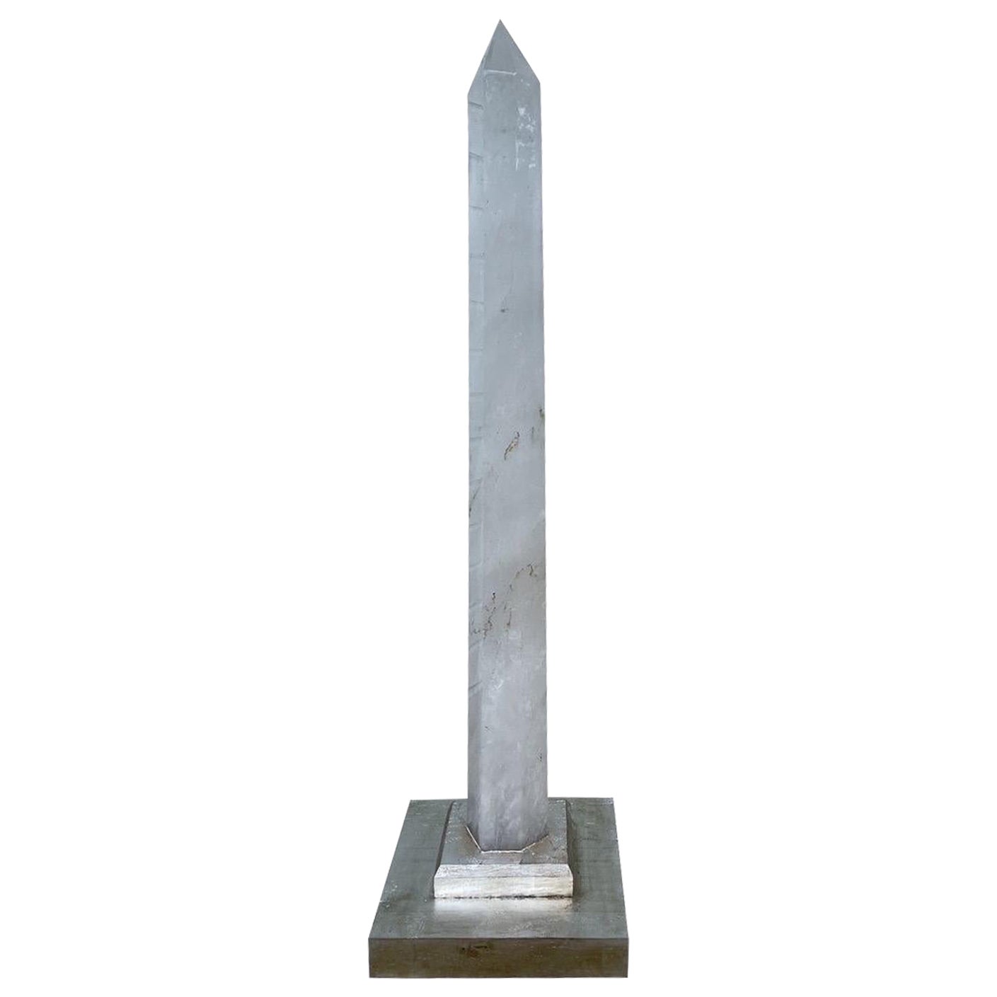Neoclassical Grand Tour Style Natural Rock Crystal Obelisk For Sale