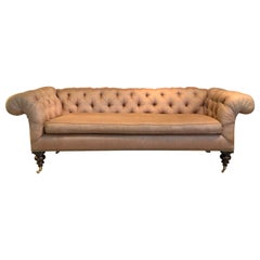 Tufted Chesterfield Sofa with Turned Legs