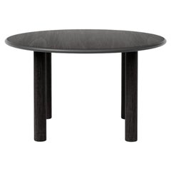 Modern Dining Round Table 'Paul' by Noom, Black Stained
