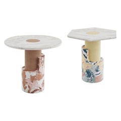 Pair of Braque Contemporary Marble Side Tables by Dooq