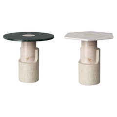 Pair of Sculpted Contemporary Marble Side Table by Dooq