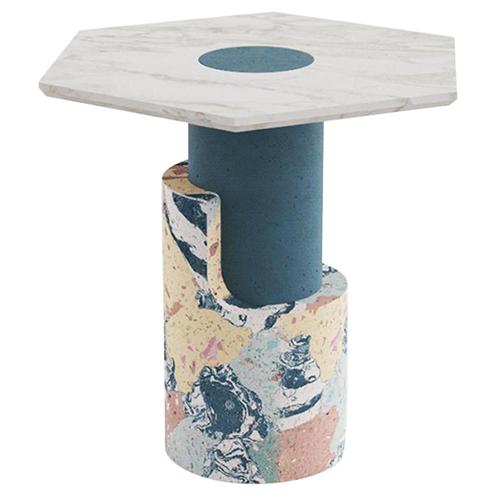 Sculpted Contemporary Marble Side Table by Dooq