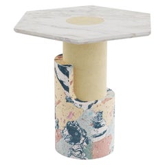 Sculpted Contemporary Marble Side Table by Dooq