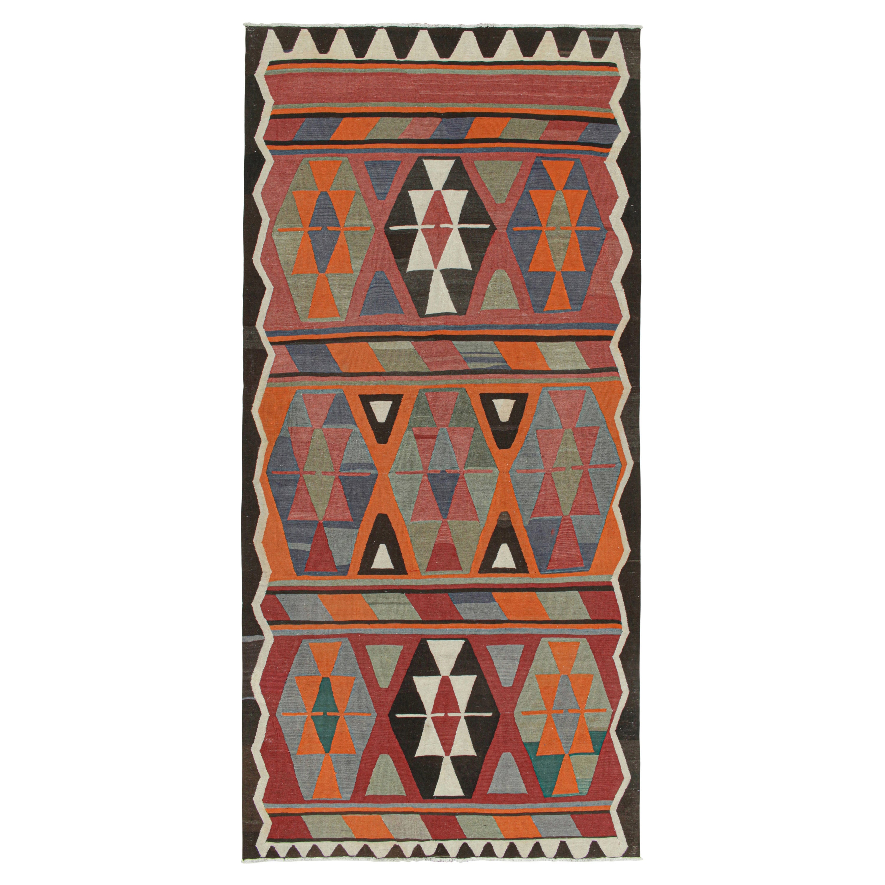 Vintage Persian Kilim with Polychromatic Geometric Patterns by Rug & Kilim For Sale