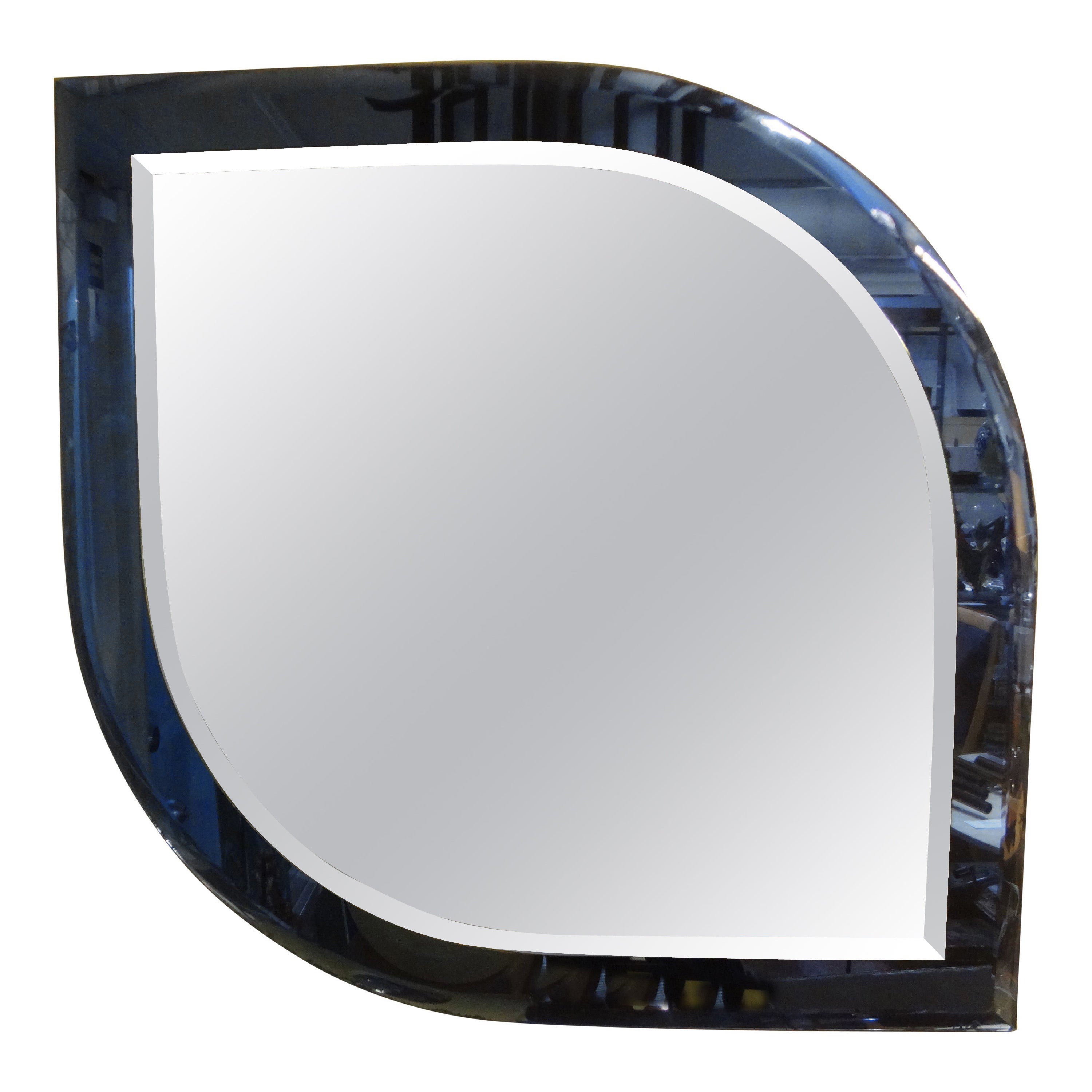 Miroir bleu italien inspiré de Fontana Arte