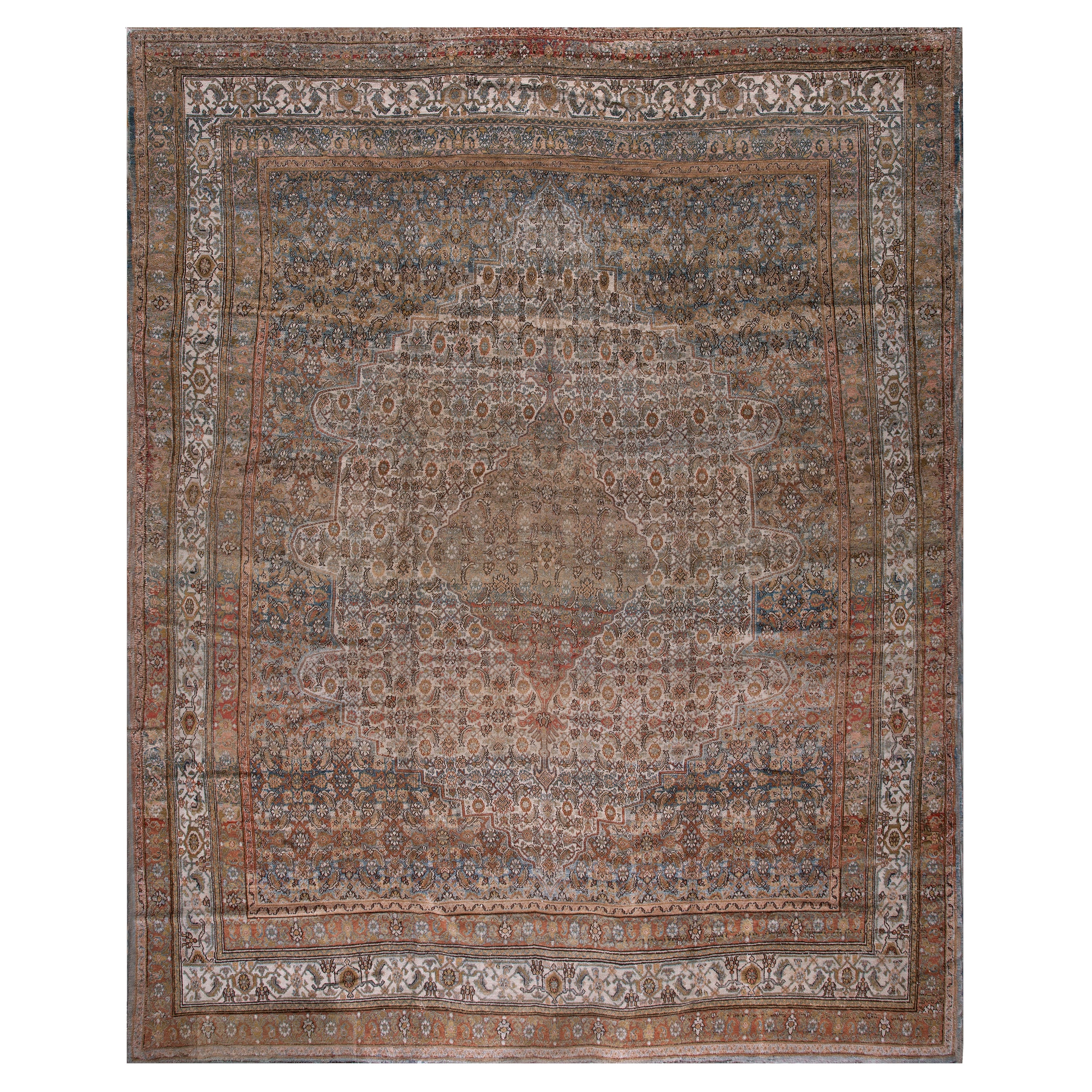 Early 20th Century Persian Bibikabad Carpet ( 11' x 13'9" - 335 x 420 ) For Sale