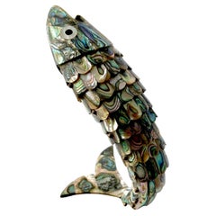 Sculpture mexicaine moderniste de poisson coquillage rejoint ou décapsuleur de bouteille